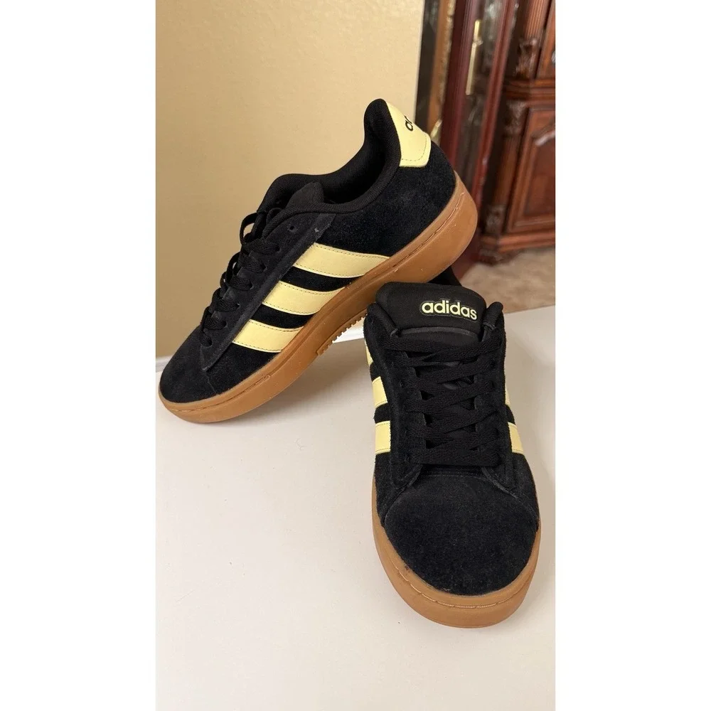 adidas Grand Court Alpha 00s Women's 8.5 Black Suede Gum Low Top Sneakers